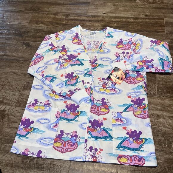 Disney Barco Uniforms Mickey Minnie Mouse Scrub Top Medium Jacket Nurse NEW - Picture 2 of 16